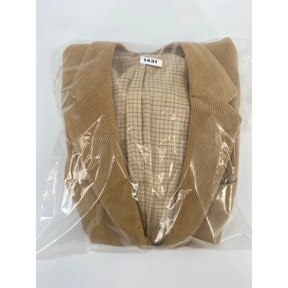 Sergio Valente Blazer Tan Corduroy Excellent Vintage Suede Elbow Patches 42R
